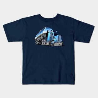 Cartoon semi tanker truck Kids T-Shirt